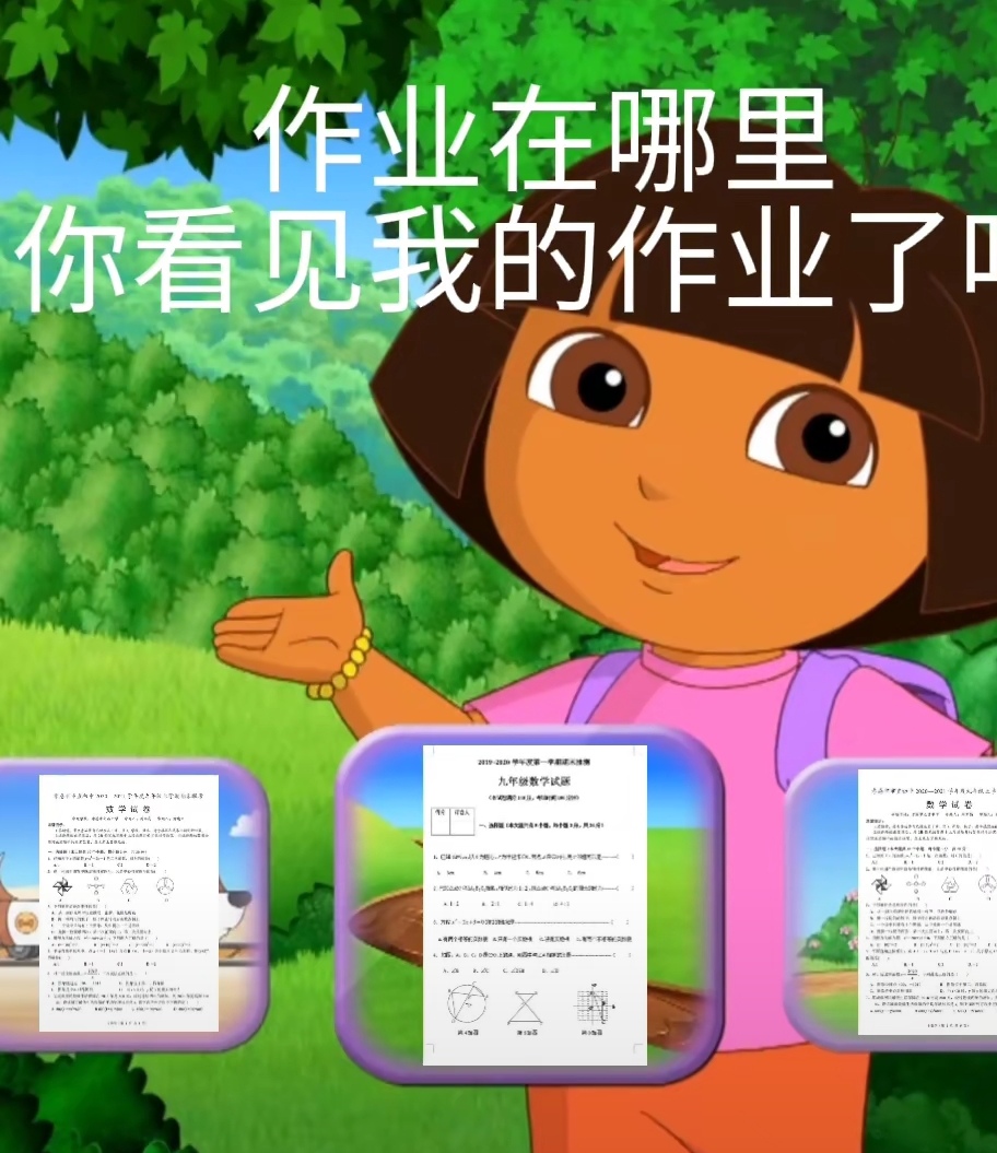 朵拉你看见我的作业了吗表情包